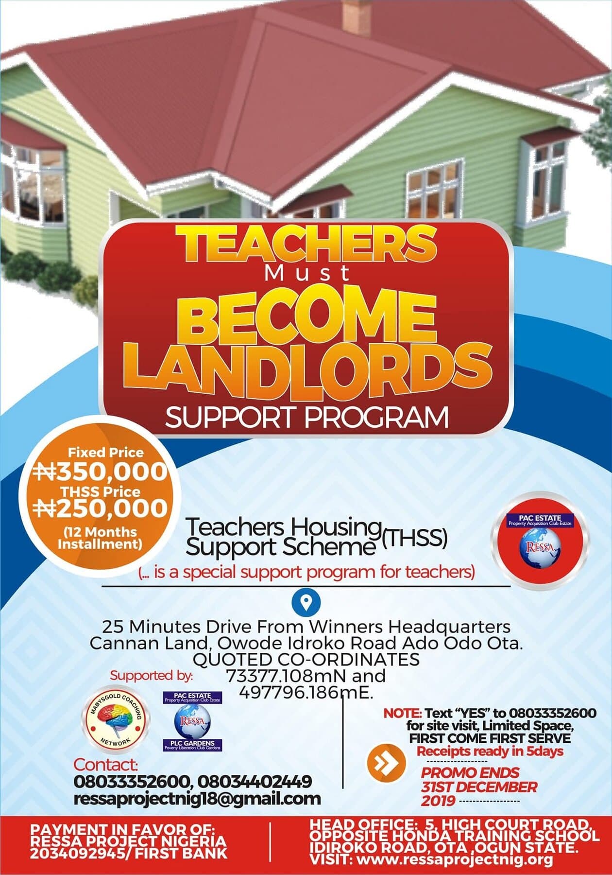 Teachers Must Become Landlords Support Program